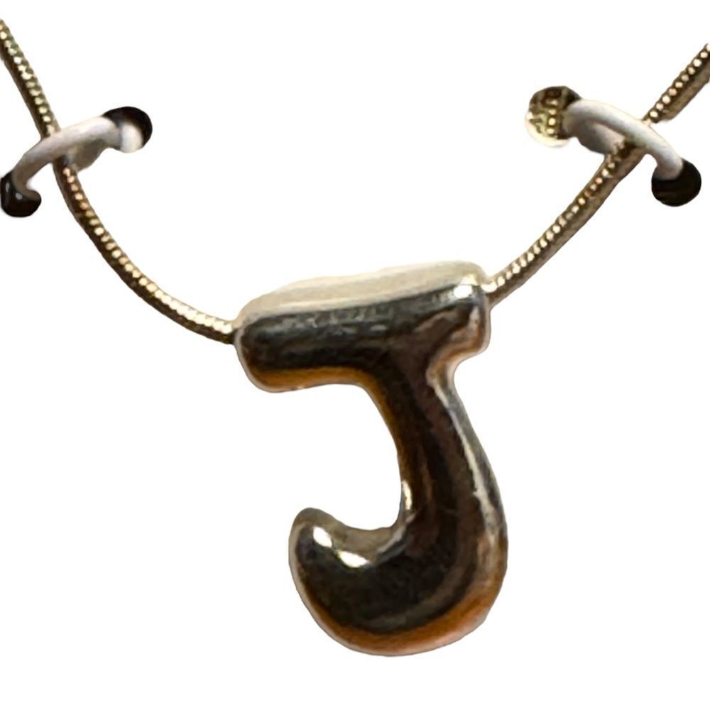 Unwritten Hypoallergenic silver plated  'J' Pendant Necklace